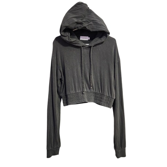 TALENTLESS Tops - TALENTLESS Cropped Hoodie‎ Gray Drawstring Streetwear Athleisure Size L